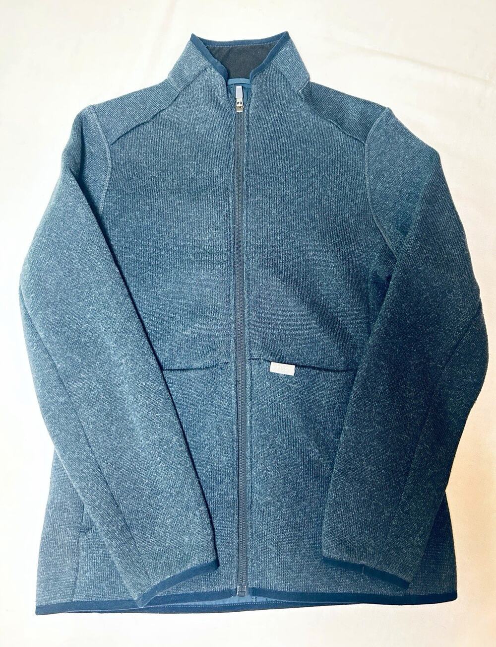 FIGS Women's On-Shift Sweater Knit Jacket S in Dark Harbor